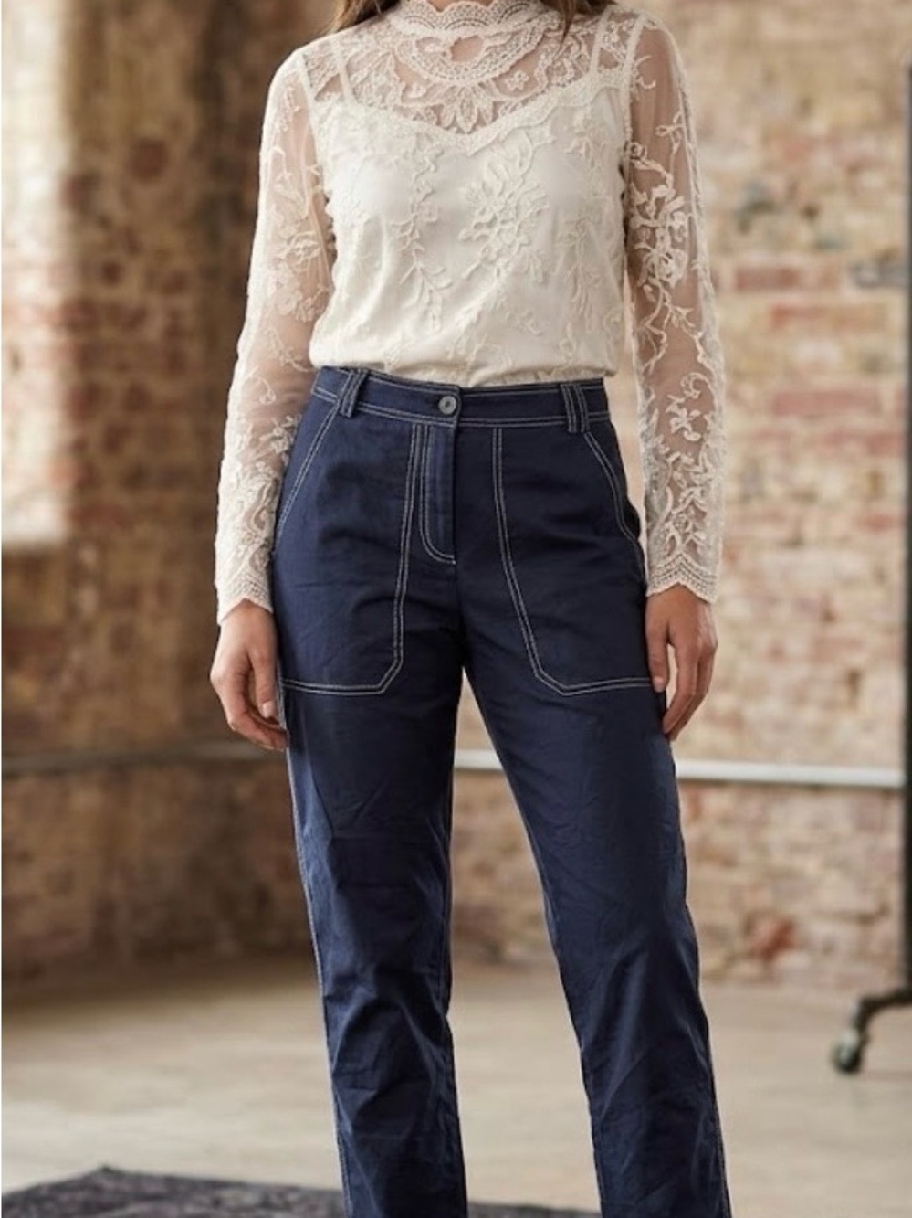 Women's Navy Liviana conti pants